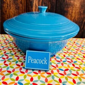 Fiestaware Peacock Blue 2QT Covered Casserole